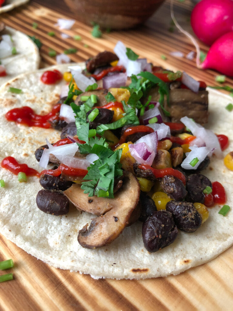 Black Beans & Mushroom Tacos