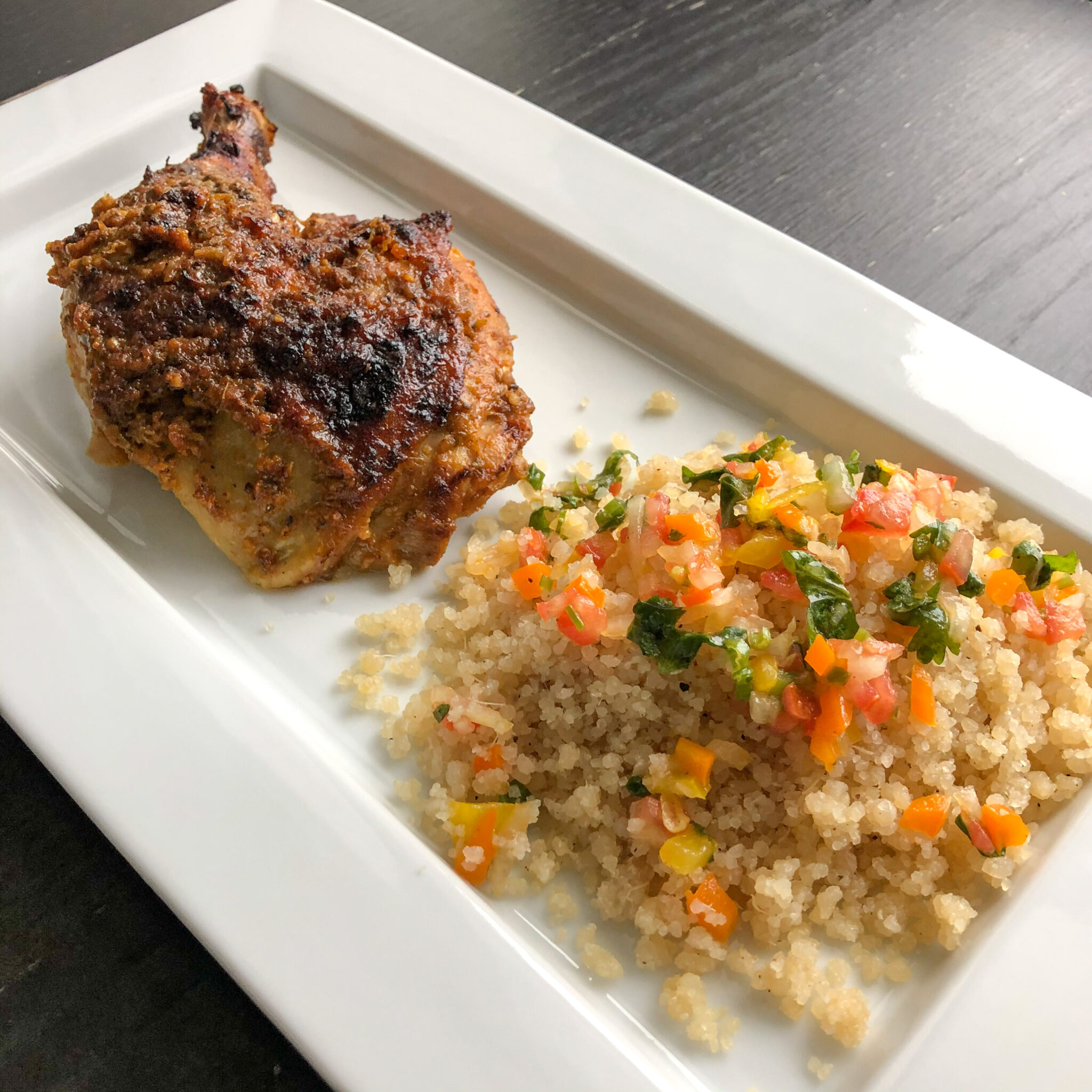 Baked Chicken with Attieke (Cassava Couscous)
